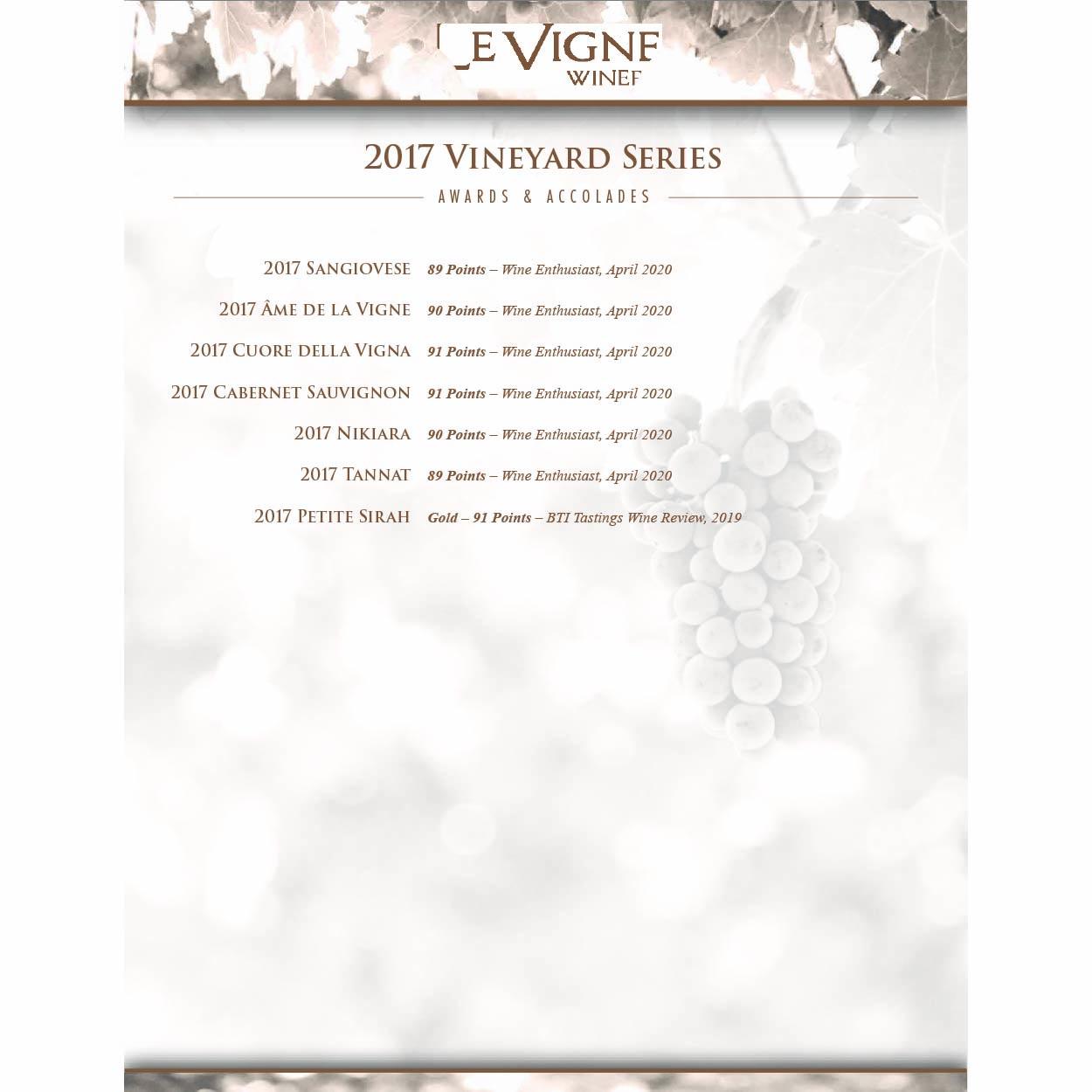 2017 Vineyard SeriesAward Sheet Thumbnails